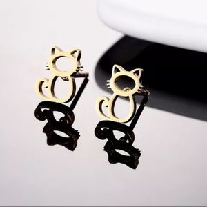 GOLD MATILDE The Cat Stainless Steel Earrings with Gift Bag